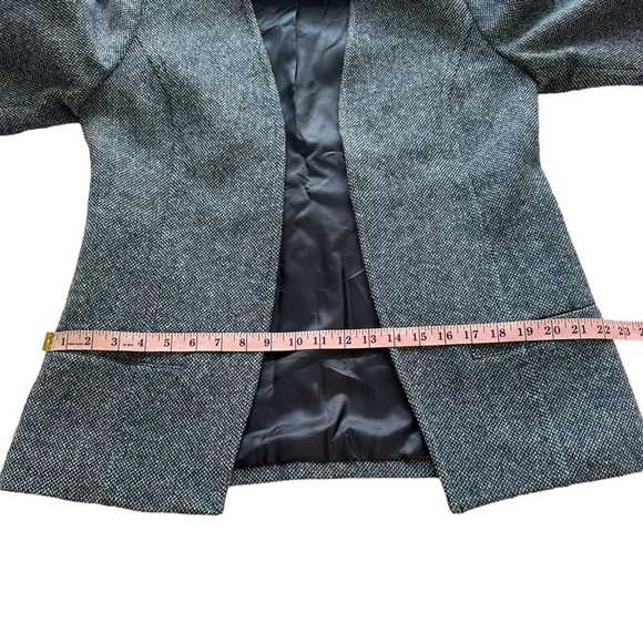 Pendleton Sz S NWT Women's Gray Blue Open Front Long Sleeve Wool Blazer - Picture 13 of 15